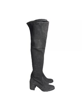 Stuart Weitzman Tieland Slate Gray Suede Over the Knee Boots Size 9 NWOT